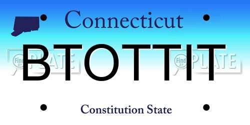 BTOTTIT Connecticut License Plate