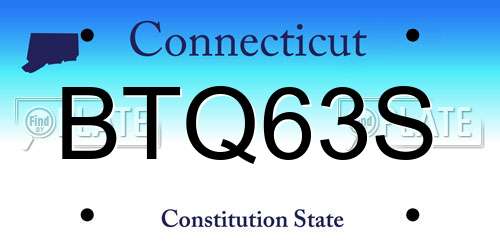 BTQ63S Connecticut License Plate