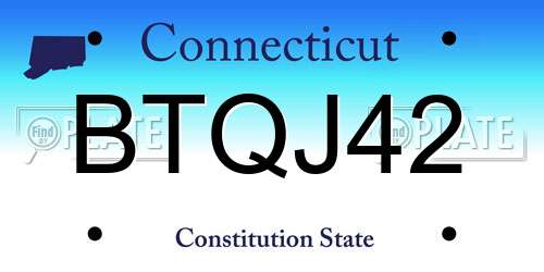 BTQJ42 Connecticut License Plate