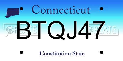 BTQJ47 Connecticut License Plate