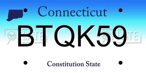 BTQK59 Connecticut License Plate
