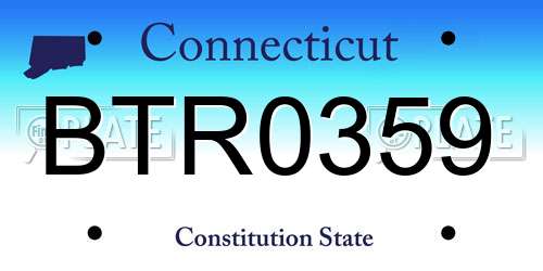 BTR0359 Connecticut License Plate