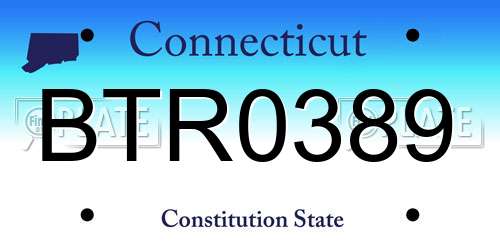 BTR0389 Connecticut License Plate