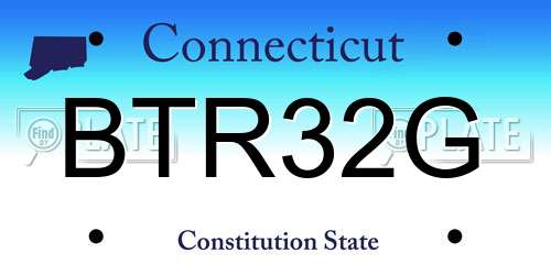 BTR32G Connecticut License Plate