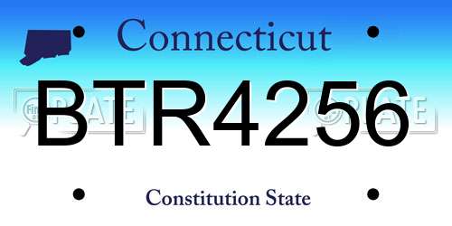 BTR4256 Connecticut License Plate
