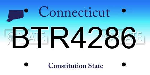 BTR4286 Connecticut License Plate
