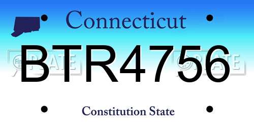 BTR4756 Connecticut License Plate