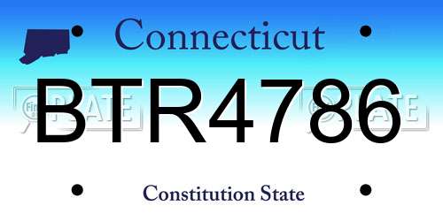 BTR4786 Connecticut License Plate