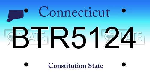 BTR5124 Connecticut License Plate