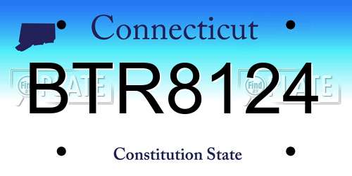 BTR8124 Connecticut License Plate