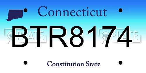 BTR8174 Connecticut License Plate