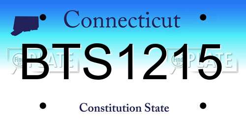 BTS1215 Connecticut License Plate