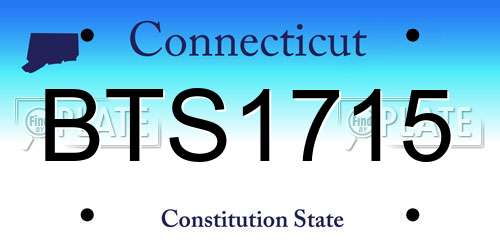 BTS1715 Connecticut License Plate