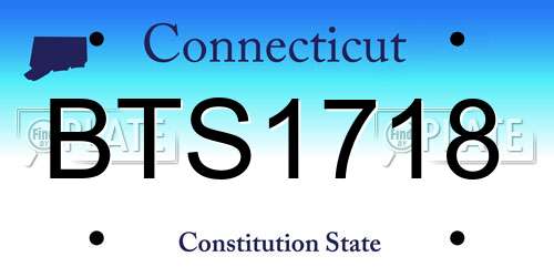 BTS1718 Connecticut License Plate