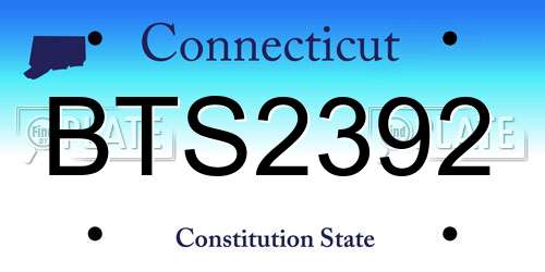 BTS2392 Connecticut License Plate