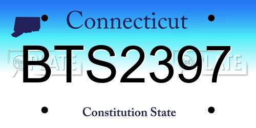 BTS2397 Connecticut License Plate
