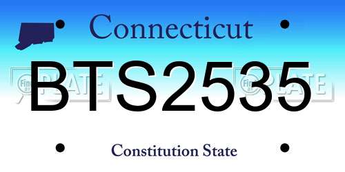 BTS2535 Connecticut License Plate