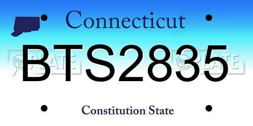 BTS2835 Connecticut License Plate