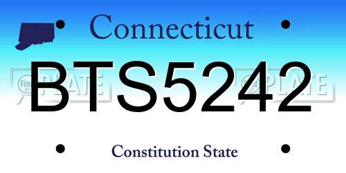 BTS5242 Connecticut License Plate