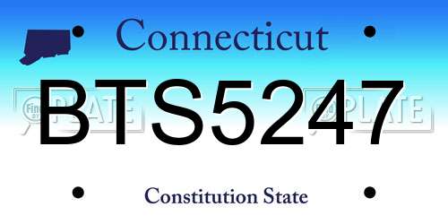BTS5247 Connecticut License Plate