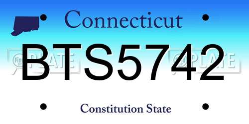 BTS5742 Connecticut License Plate