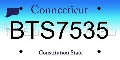 BTS7535 Connecticut License Plate