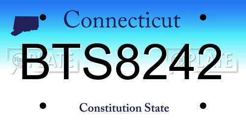 BTS8242 Connecticut License Plate
