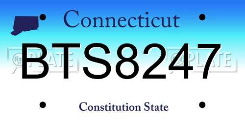 BTS8247 Connecticut License Plate
