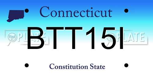 BTT15I Connecticut License Plate