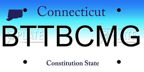 BTTBCMG Connecticut License Plate