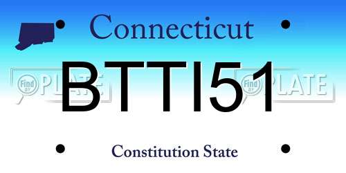 BTTI51 Connecticut License Plate