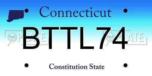 BTTL74 Connecticut License Plate
