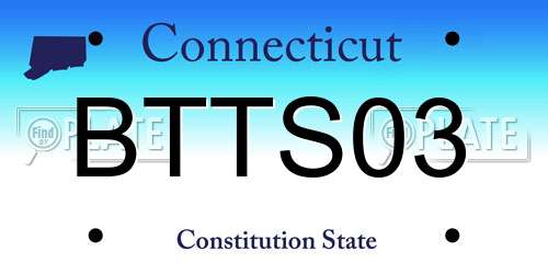 BTTS03 Connecticut License Plate