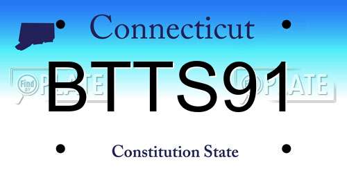 BTTS91 Connecticut License Plate