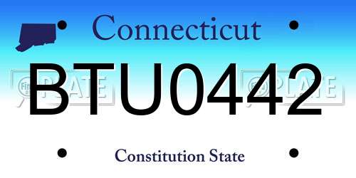 BTU0442 Connecticut License Plate