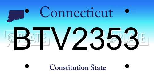 BTV2353 Connecticut License Plate