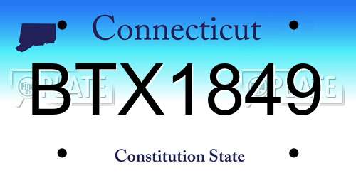 BTX1849 Connecticut License Plate