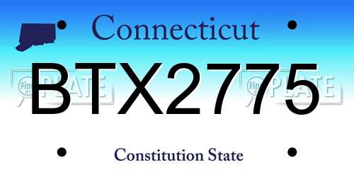 BTX2775 Connecticut License Plate