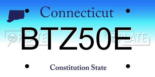 BTZ50E Connecticut License Plate