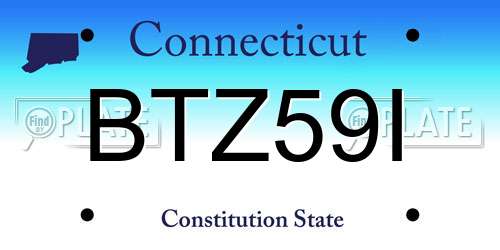 BTZ59I Connecticut License Plate