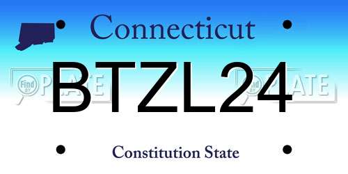 BTZL24 Connecticut License Plate