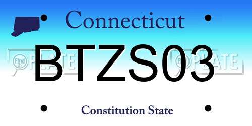 BTZS03 Connecticut License Plate