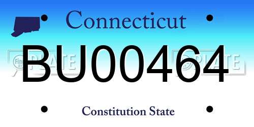 BU00464 Connecticut License Plate