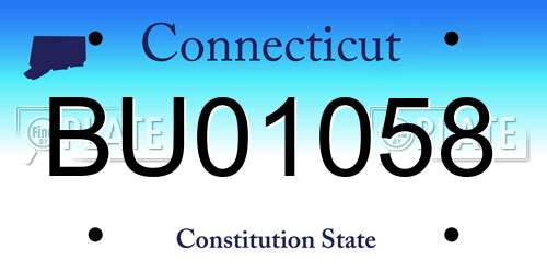 BU01058 Connecticut License Plate
