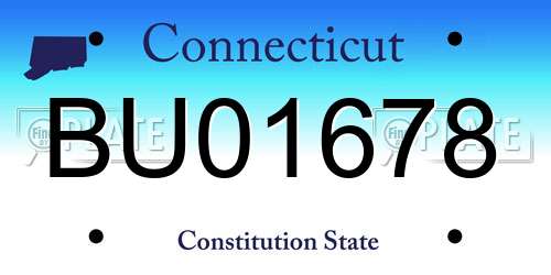 BU01678 Connecticut License Plate