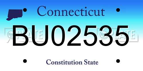 BU02535 Connecticut License Plate