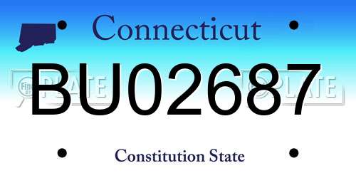BU02687 Connecticut License Plate