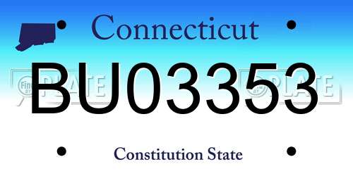 BU03353 Connecticut License Plate