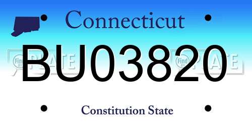 BU03820 Connecticut License Plate