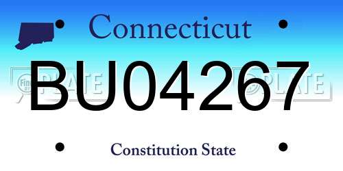 BU04267 Connecticut License Plate